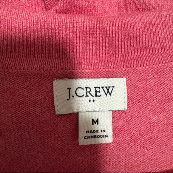 J CREW Short-Sleeve Cotton-Blend Sweater-Polo in Amaranth Pink Size M - Picture 9 of 11